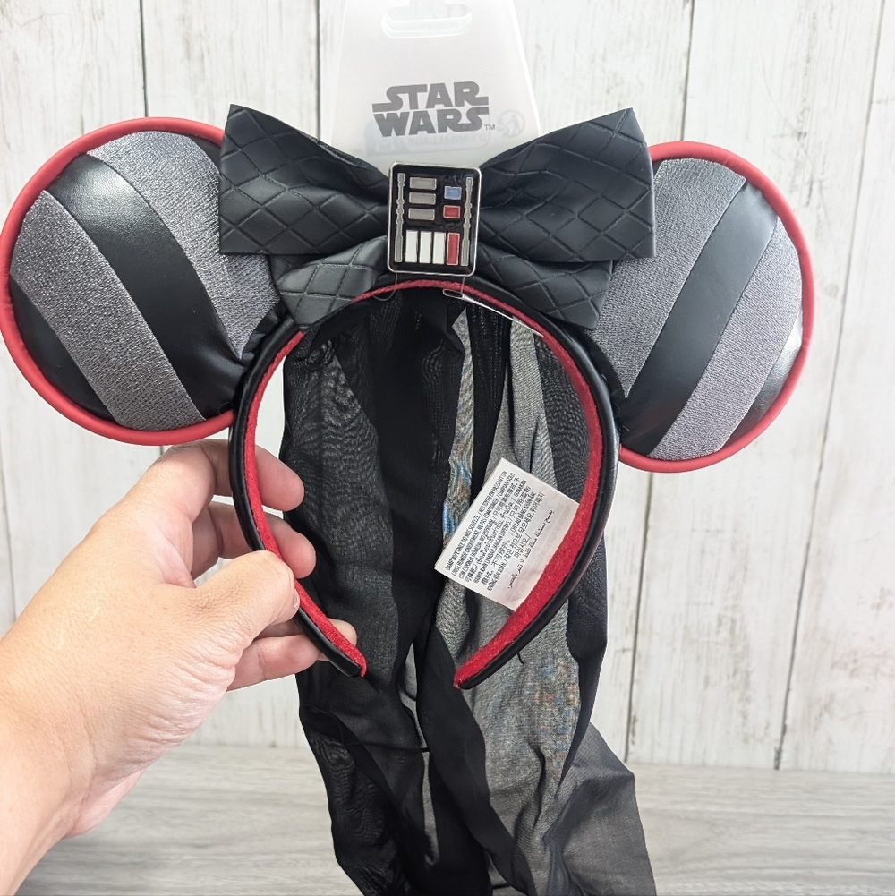 Disney Parks Star Wars Darth Vader Veil Minnie Mouse Ears Headband